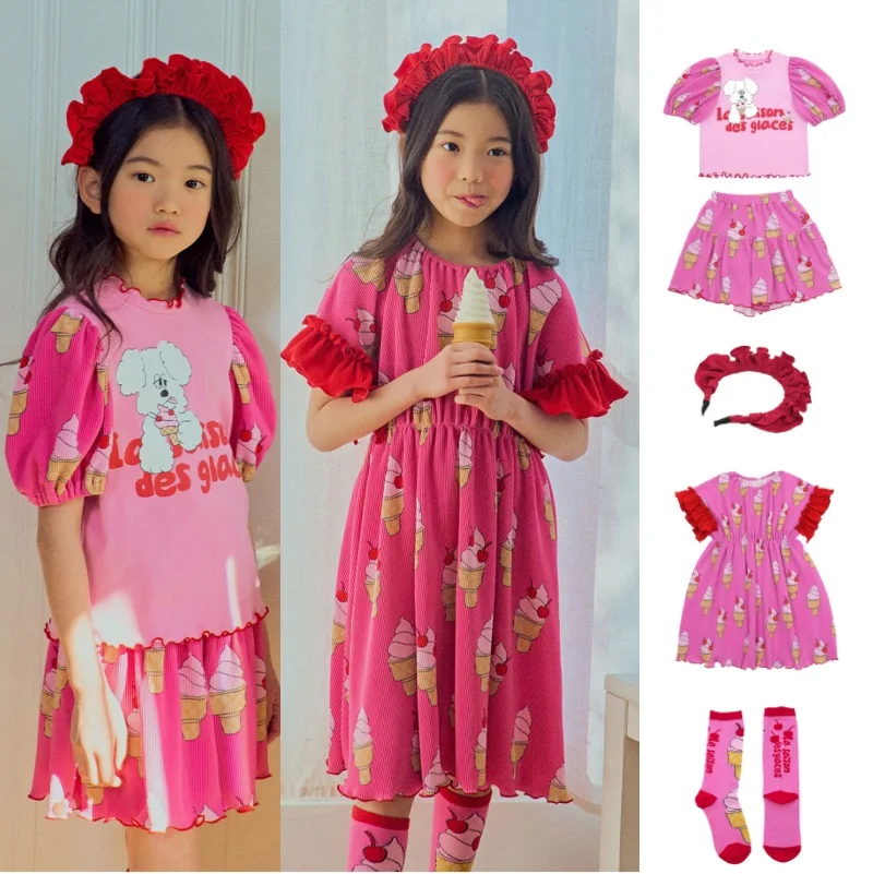 Girls' Dresses 2023 Summer New Lce Cream Cute Children's Dresses Cotton Fashion Girls' T-shirt Lace Shorts Children's Clothing
Girls' Dresses 2023 Summer New Lce Cream Cute Children's Dresses Cotton Fashion Girls' T-shirt Lace Shorts Children's Clothing