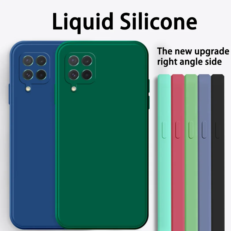 

For Samsung Galaxy M62 M51 M31 M60S M80S M30S M22 M21 M12 M02 Note 20 Ultra 10 Plus Luxury NEW Square Liquid Silicone Phone Case