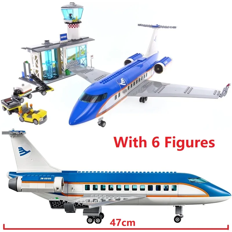 

Модель пассажирского самолета в аэропорту, строительные блоки 60104, сборные детские игрушки, международный аэропорт, станция, транспортное с...