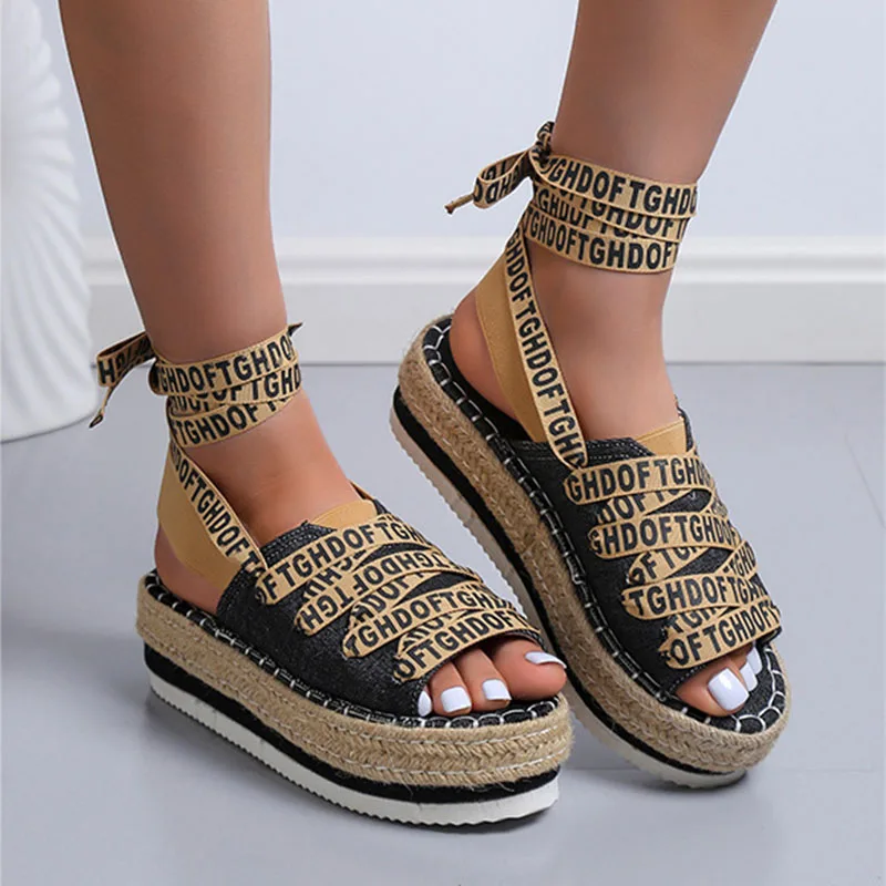 Large Size Women Sandals Summer Canvas Casual Single Shoes Ankle Cross Straps Sandals Fashion Muffin Flat Heels Platform Sandals
Large Size Women Sandals Summer Canvas Casual Single Shoes Ankle Cross Straps Sandals Fashion Muffin Flat Heels Platform Sandals
