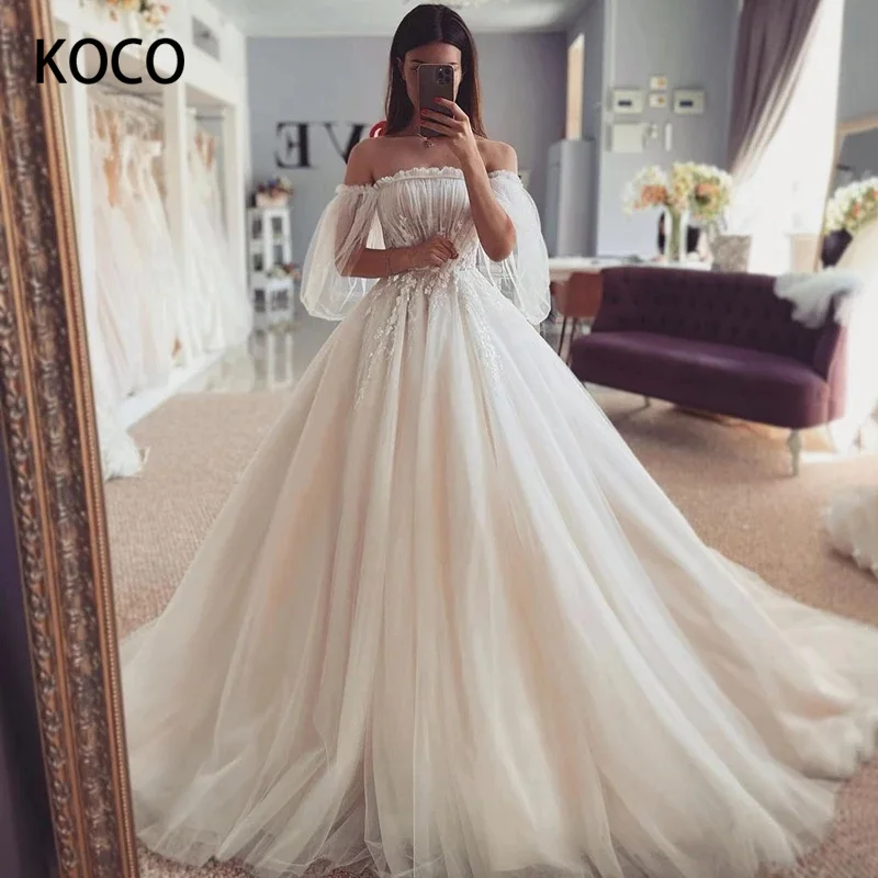 MACDUGAL Wedding Dresses 2022 Princess Off Shoulder Tiered Sequined Appliques A-Line Gown Robe De Novia Civil Custom Made
MACDUGAL Wedding Dresses 2022 Princess Off Shoulder Tiered Sequined Appliques A-Line Gown Robe De Novia Civil Custom Made