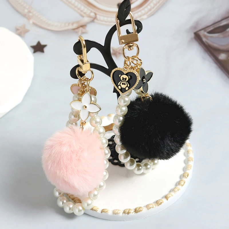Ins New Kawaii Love Bear Pink Black Pompom Keychain Ladies Bag Pendant Car Key Holder Girl Key Ring Charms Accessories Gift
Ins New Kawaii Love Bear Pink Black Pompom Keychain Ladies Bag Pendant Car Key Holder Girl Key Ring Charms Accessories Gift