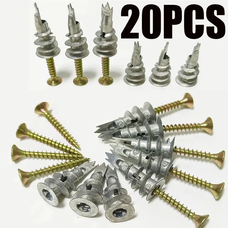 20pcs Zinc Self-Drilling Drywall Anchors With Screws Kit 10 Heavy Duty Metal Wall Anchors And 10#8 X 1-1/4'' Screws
20pcs Zinc Self-Drilling Drywall Anchors With Screws Kit 10 Heavy Duty Metal Wall Anchors And 10#8 X 1-1/4'' Screws