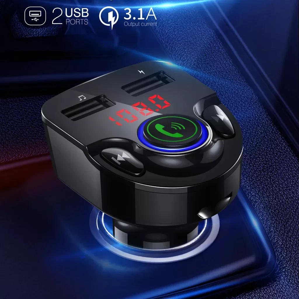 Car Bluetooth 5.0 FM Transmitter Wireless Handsfree Audio Receiver MP3 Player 3.1A Dual USB Fast Charger Car Accessories 20J2
Car Bluetooth 5.0 FM Transmitter Wireless Handsfree Audio Receiver MP3 Player 3.1A Dual USB Fast Charger Car Accessories 20J2