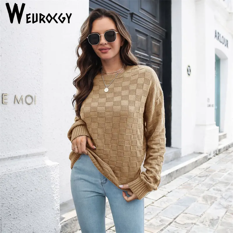 New Spring Autumn Fashion Casual Women Sweater Pullover Plaid Pattern Clothes Solid Long Sleeve O-neck Warm Streetwear Clothing
New Spring Autumn Fashion Casual Women Sweater Pullover Plaid Pattern Clothes Solid Long Sleeve O-neck Warm Streetwear Clothing