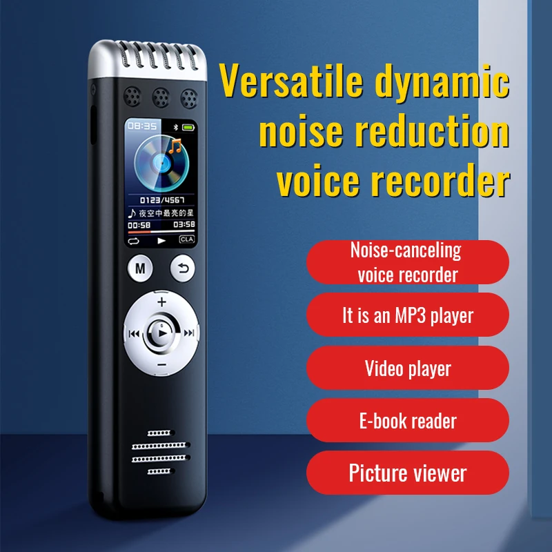 

Mini Digital Voice Recorder Long Distance Audio Recording MP3 Player Noise Reduction Record With HD Screen One Click Recording