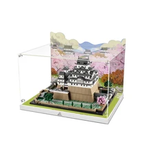 3mm Acrylic Display Case for Lego 20160 Himeji Castle Flower Sea Building Blocks Patterned Display Case NO Bricks Set