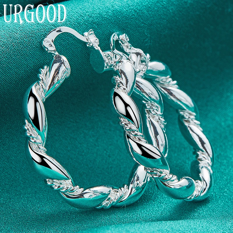 925 Sterling Silver 30mm Twisted Round Hoop Earrings For Women Party Engagement Wedding Fashion Jewelry Gift
925 Sterling Silver 30mm Twisted Round Hoop Earrings For Women Party Engagement Wedding Fashion Jewelry Gift