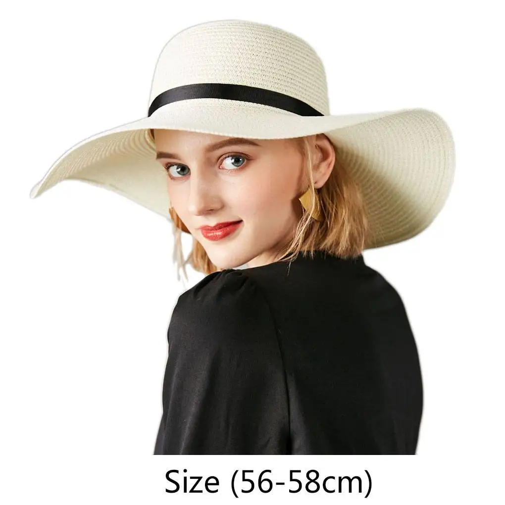 Шляпа женская Соломенная с бантом и широкими полями, модный солнцезащитный козырек, Пляжная Складная лента, летние аксессуары 
Шляпа женская Соломенная с бантом и широкими полями, модный солнцезащитный козырек, Пляжная Складная лента, летние аксессуары
