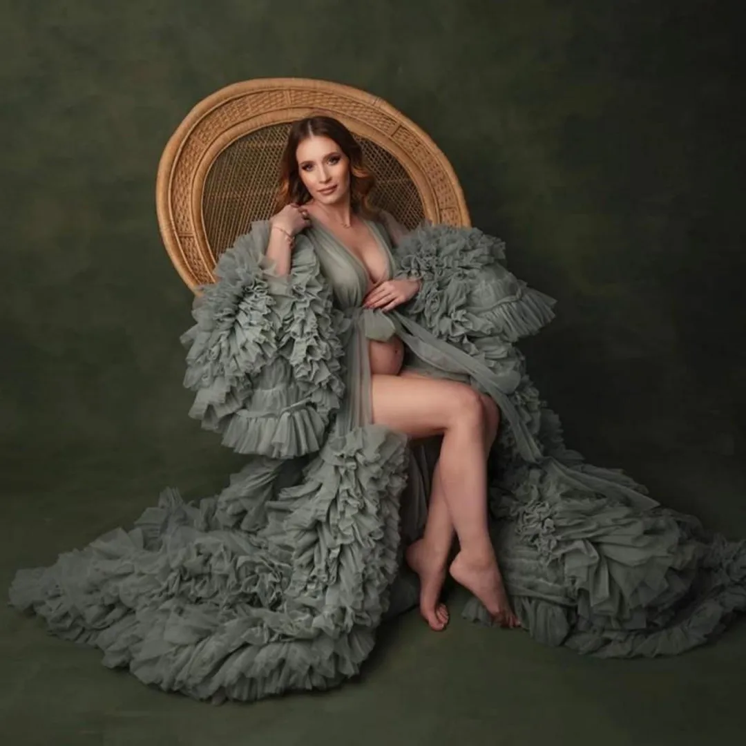Photography Maternity Dress Robe Bridal Dresses Long Sleeve Layered Pregnancy Gown Baby Shower 2022 Maternity Gowns Extra Lush 
Photography Maternity Dress Robe Bridal Dresses Long Sleeve Layered Pregnancy Gown Baby Shower 2022 Maternity Gowns Extra Lush