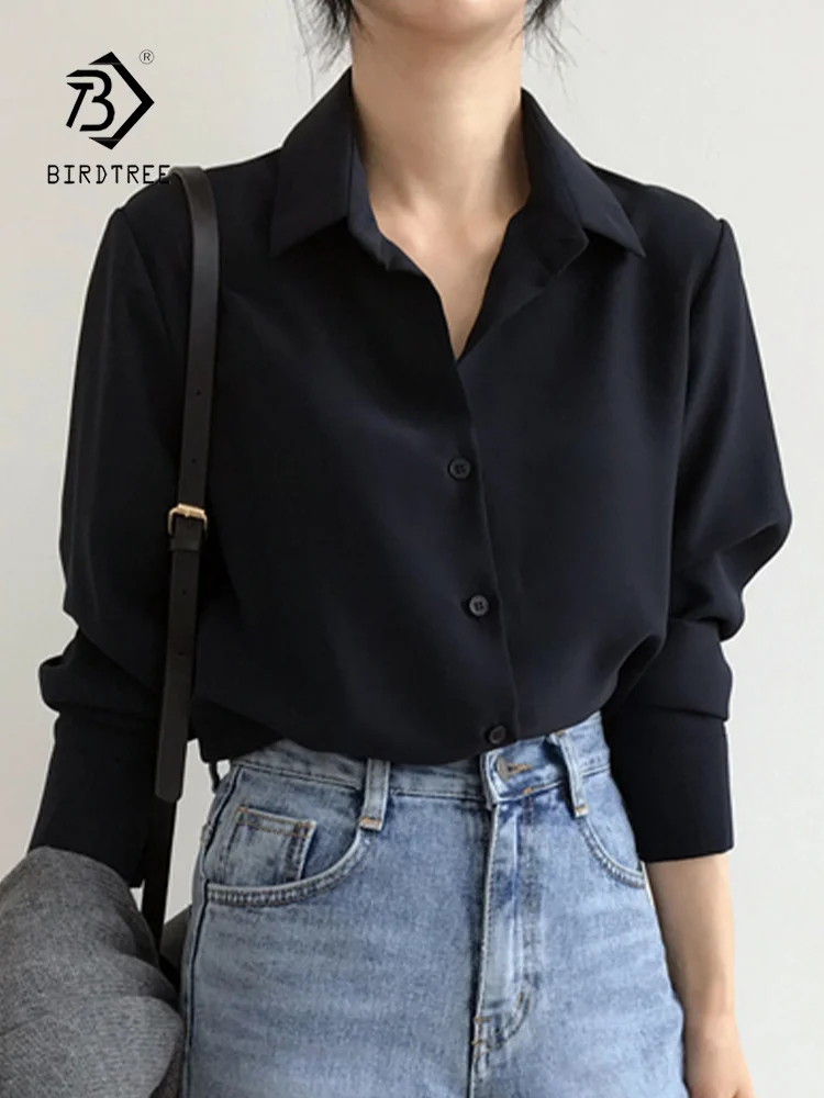 Summer New Arrival Women Solid Black Chiffon Blouse Long Sleeve Casual Shirt Women's Korean BF Style Chic Tops Feminina Blusa T0 
Summer New Arrival Women Solid Black Chiffon Blouse Long Sleeve Casual Shirt Women's Korean BF Style Chic Tops Feminina Blusa T0
