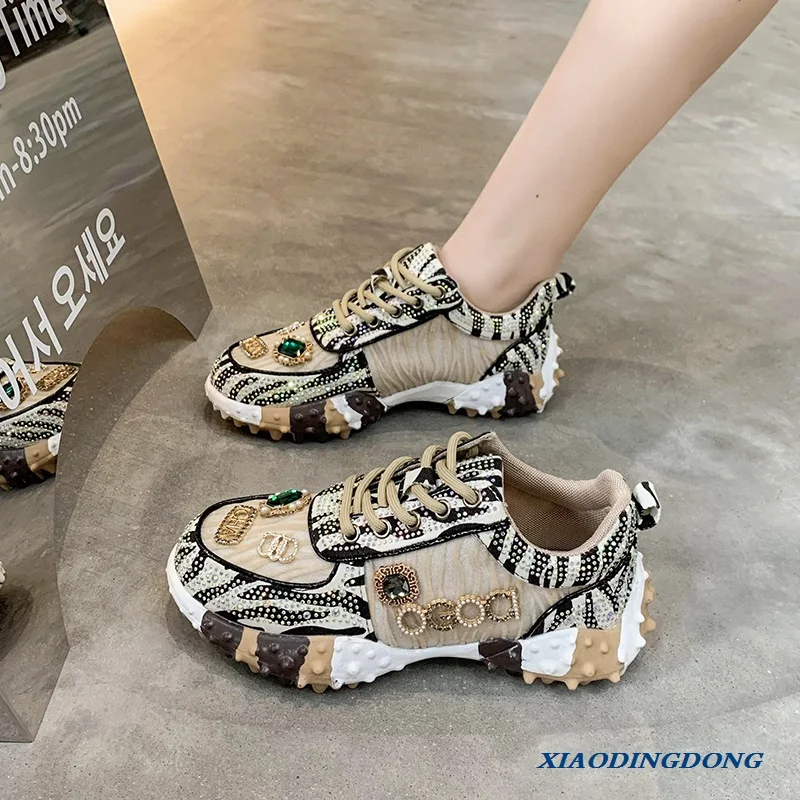 Spring and Summer New Rhinestone Women's Shoes Ins Tide Diamond-studded Thick-soled High-heeled White Shoelace Sneakers
Spring and Summer New Rhinestone Women's Shoes Ins Tide Diamond-studded Thick-soled High-heeled White Shoelace Sneakers