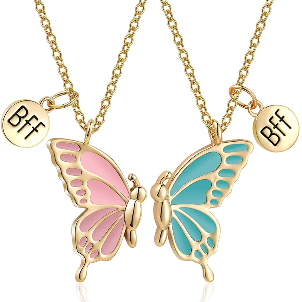 2Pcs BFF Couple Neckaces Best Friend Butterfly Necklace for Women Lovers Chokers Clavicle Chain Friendship Necklace Pendant Gift
2Pcs BFF Couple Neckaces Best Friend Butterfly Necklace for Women Lovers Chokers Clavicle Chain Friendship Necklace Pendant Gift