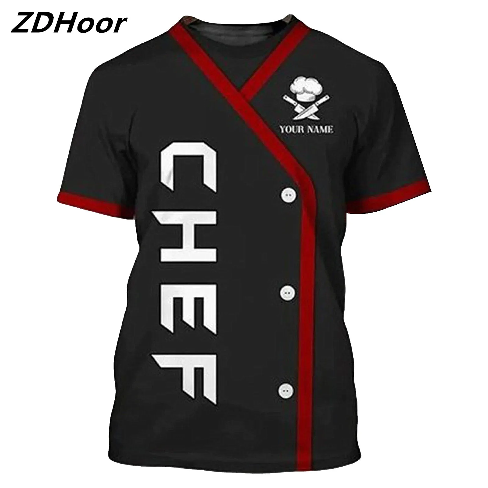 Mens 3D Printed Chef Shirt Short Sleeve T-shirt Contrast Color Chef Shirt Hotel Restaurant Kitchen Costume Casual Round Neck
Mens 3D Printed Chef Shirt Short Sleeve T-shirt Contrast Color Chef Shirt Hotel Restaurant Kitchen Costume Casual Round Neck