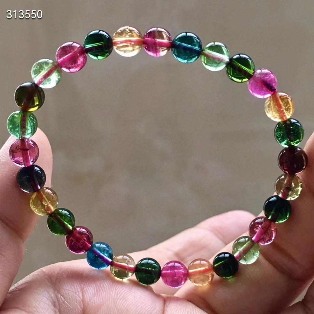 Natural Colorful Tourmaline Quartz Bracelet Clear Round Beads 6.5mm Women Men Rainbow Candy Tourmaline Stone AAAAAAA
Natural Colorful Tourmaline Quartz Bracelet Clear Round Beads 6.5mm Women Men Rainbow Candy Tourmaline Stone AAAAAAA