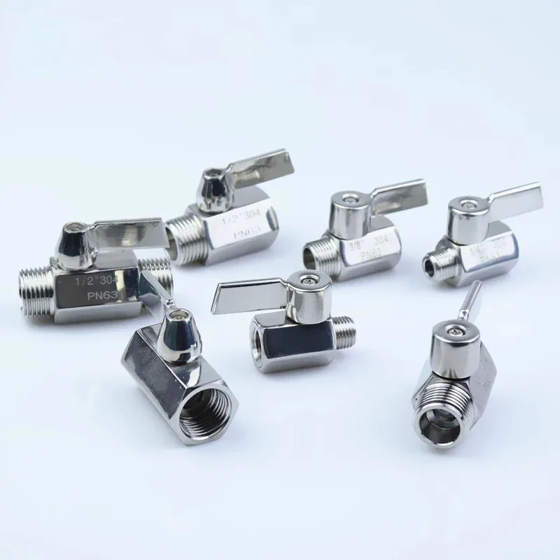 304 Stainless steel Mini Ball valve 1/8 1/4 3/8 1/2 3/4 / 1 BSP Female male thread for water oil acid 2 way ball valve
304 Stainless steel Mini Ball valve 1/8 1/4 3/8 1/2 3/4 / 1 BSP Female male thread for water oil acid 2 way ball valve