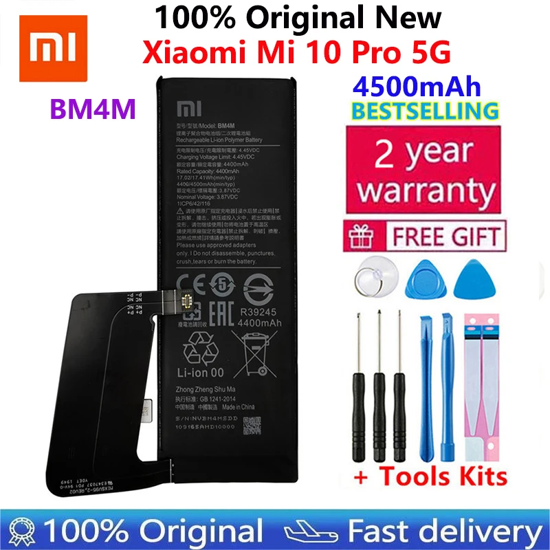 100% Оригинальный Новый Сменный аккумулятор 4500 мАч BM4M для Xiaomi Mi 10 Pro 5G 10Pro Оригинальный аккумулятор для телефона + Подарочные инструменты
100% Оригинальный Новый Сменный аккумулятор 4500 мАч BM4M для Xiaomi Mi 10 Pro 5G 10Pro Оригинальный аккумулятор для телефона + Подарочные инструменты