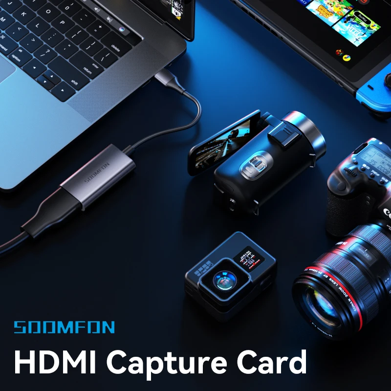 Карта видеозахвата SOOMFON, устройство для захвата видео, 4K, USB, HDMI, подходит для PS4, видеокамер
Карта видеозахвата SOOMFON, устройство для захвата видео, 4K, USB, HDMI, подходит для PS4, видеокамер
