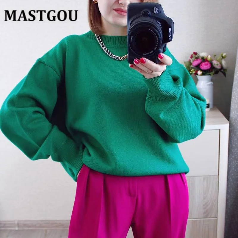 MASTGOU Oversized Womens Sweater Autumn Winter O Neck Knitted Pullover Warm Christmas Sweaters Pull Femme
MASTGOU Oversized Womens Sweater Autumn Winter O Neck Knitted Pullover Warm Christmas Sweaters Pull Femme