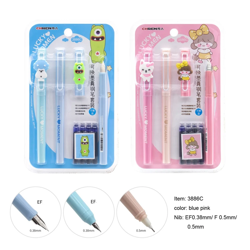 Kawaii Girls And boy 7 In 1 Erasable Fountain Pen Set School Office Writing Supplies Student Stationery Gift EF/F Nib Prizes
Kawaii Girls And boy 7 In 1 Erasable Fountain Pen Set School Office Writing Supplies Student Stationery Gift EF/F Nib Prizes