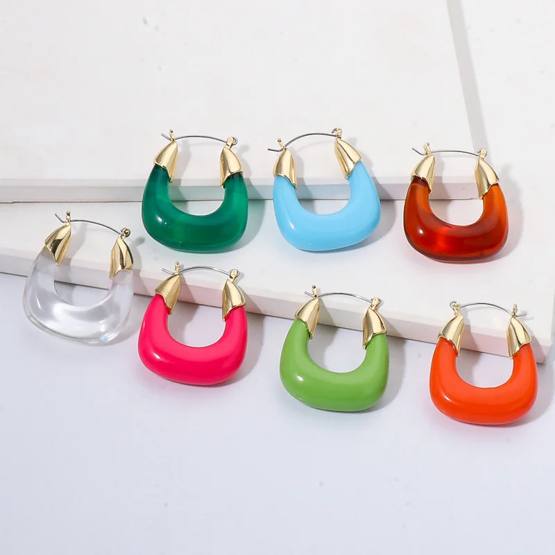 Minar Hyperbole Red Color U Shaped Resin Earring for Women Simple Gold Color Metal Geometric Arcylic Hoop Earrings Oorbellen
Minar Hyperbole Red Color U Shaped Resin Earring for Women Simple Gold Color Metal Geometric Arcylic Hoop Earrings Oorbellen