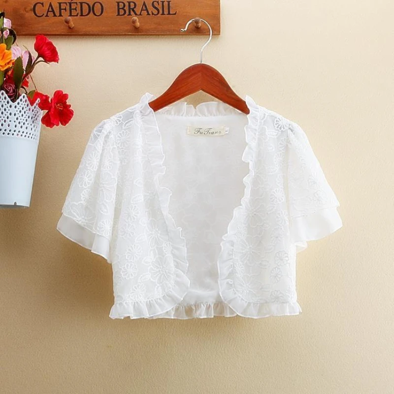 2022 Women Summer Short Sleeve Cardigan Crop Coat Female Party Elegant Slim Hollow Out Ladies Casual New Solid Color Clothes A37
2022 Women Summer Short Sleeve Cardigan Crop Coat Female Party Elegant Slim Hollow Out Ladies Casual New Solid Color Clothes A37