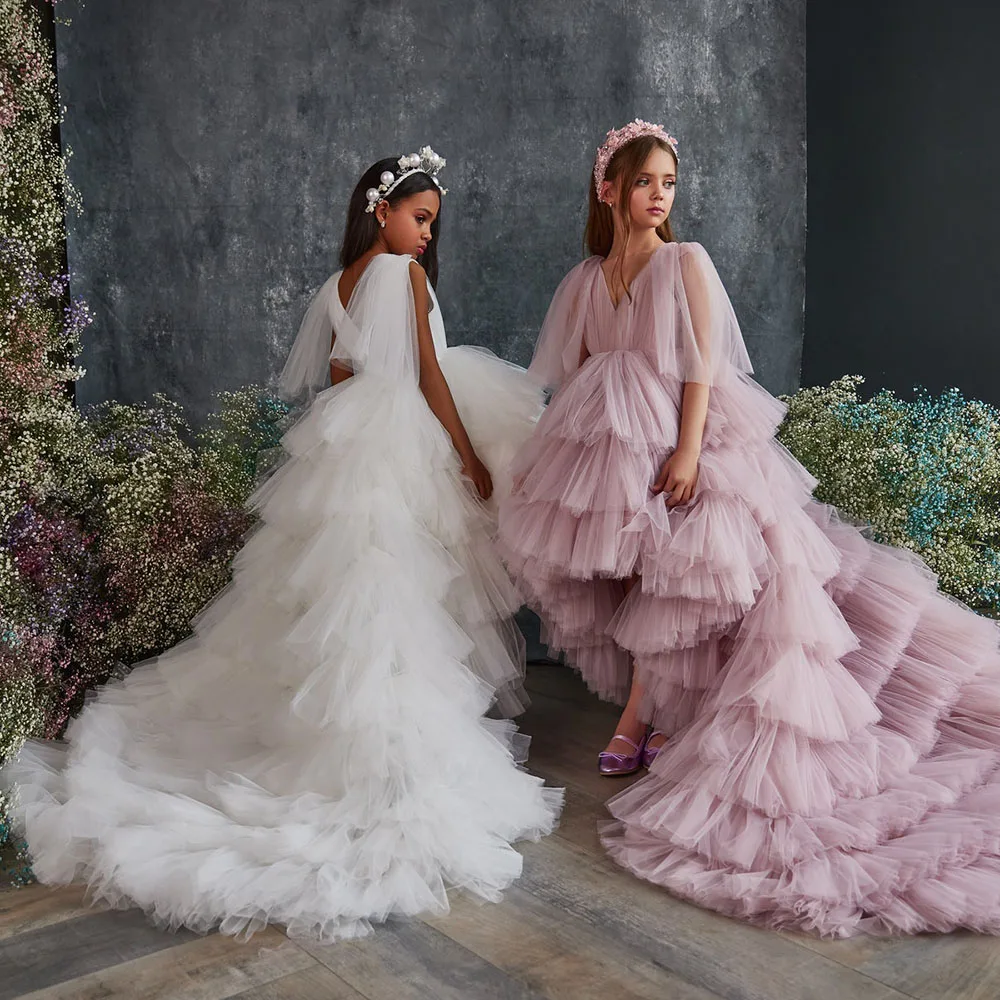 Simple Flower Girl Dresses V-Neck Half Sleeve Ball Gown Children Birthday Party Dress Tiered Tulle Kids Christmas Prom Gown
Simple Flower Girl Dresses V-Neck Half Sleeve Ball Gown Children Birthday Party Dress Tiered Tulle Kids Christmas Prom Gown