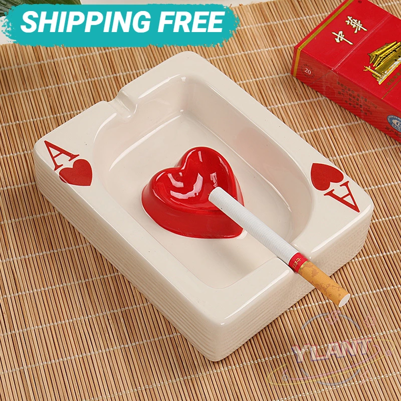 European Poker Ashtray Red Heart A Creative Porcelain Ashtray Fashion Trend Household Merchandises Desk Cleaning Household Items 
European Poker Ashtray Red Heart A Creative Porcelain Ashtray Fashion Trend Household Merchandises Desk Cleaning Household Items