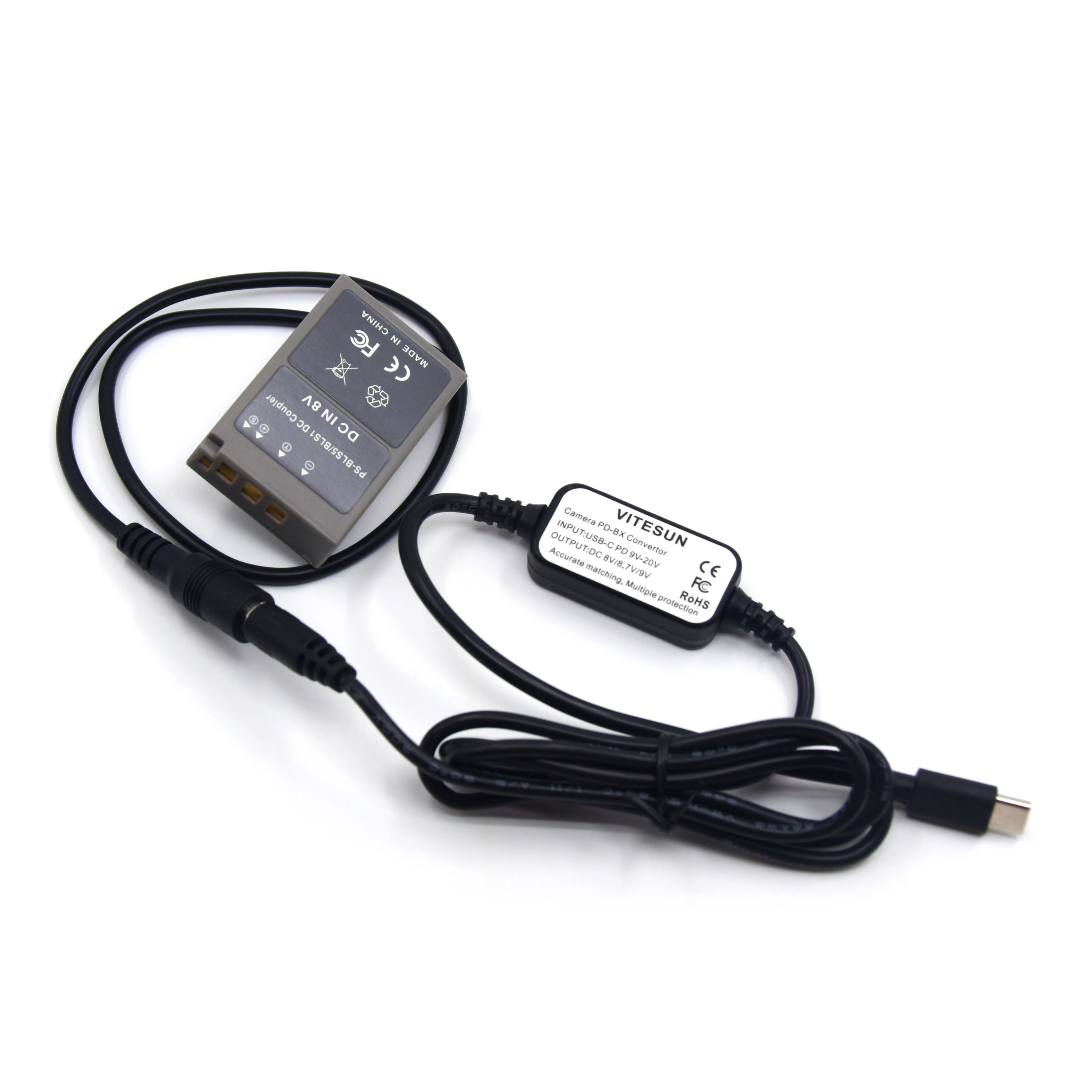 USB Type C Power Adapter Cable + PS-BLS-5 DC Coupler BLS5 Dummy Battery for Olympus PEN E-PL7 E-PL5 E-PM2 OM-D E-M10 E-M10
USB Type C Power Adapter Cable + PS-BLS-5 DC Coupler BLS5 Dummy Battery for Olympus PEN E-PL7 E-PL5 E-PM2 OM-D E-M10 E-M10