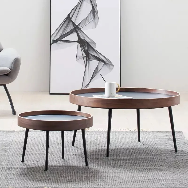 Coffee Table Nordic Small Apartment Solid Wood Light Luxury Modern Minimalist Round Living Room Black Walnut Combination
Coffee Table Nordic Small Apartment Solid Wood Light Luxury Modern Minimalist Round Living Room Black Walnut Combination