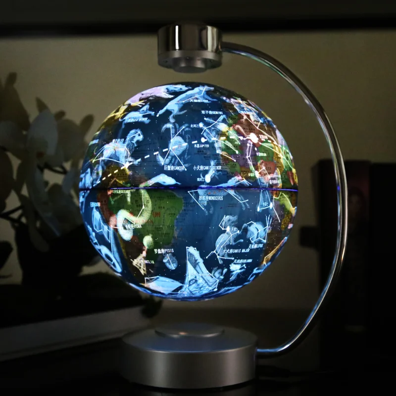 

Personality magnetic levitation globe 8 inch constellation rotation creative office gifts custom potted moon lamp