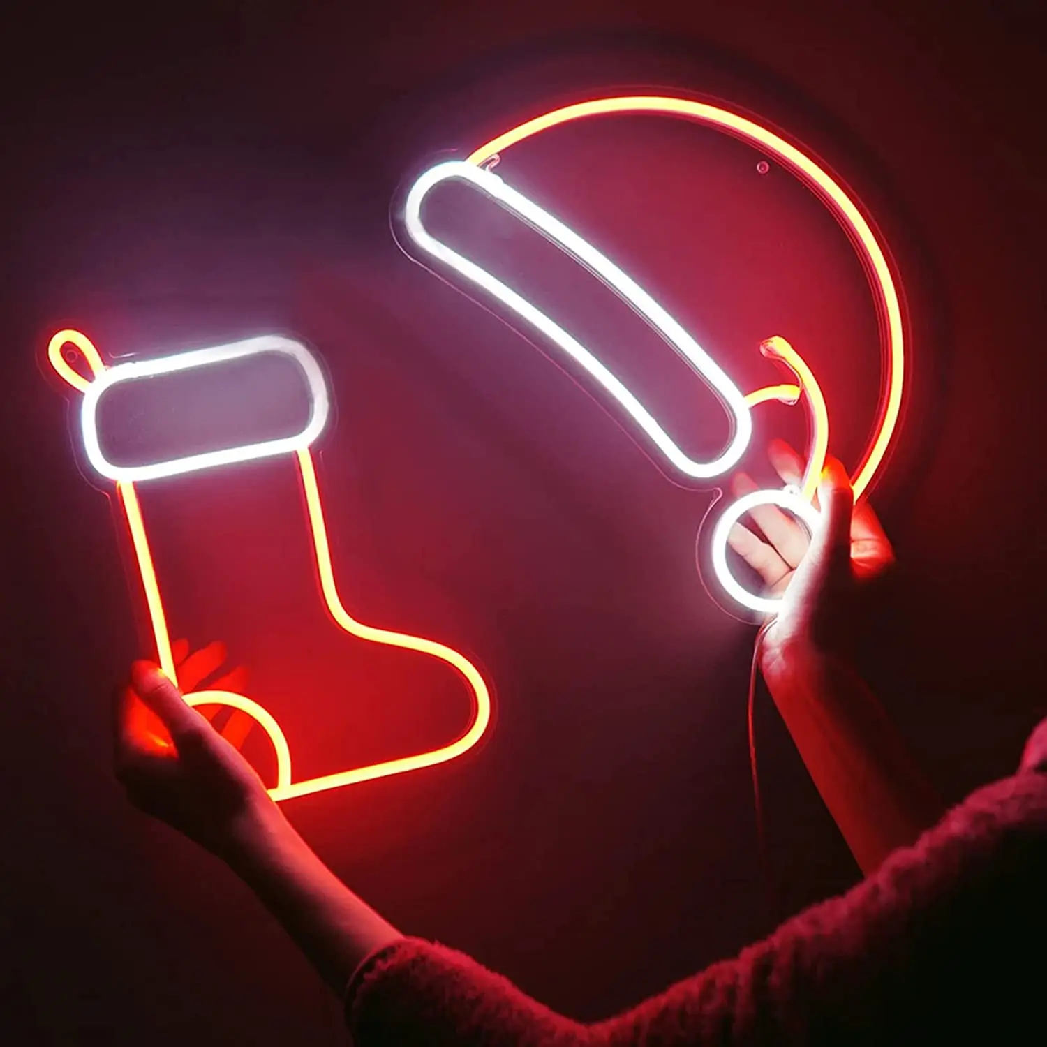 LED Neon Sign Christmas Socks Neon Signs Acrylic Neon Wall Decor for Christmas days Custom Neon Light for Bar Club Party Decor
LED Neon Sign Christmas Socks Neon Signs Acrylic Neon Wall Decor for Christmas days Custom Neon Light for Bar Club Party Decor