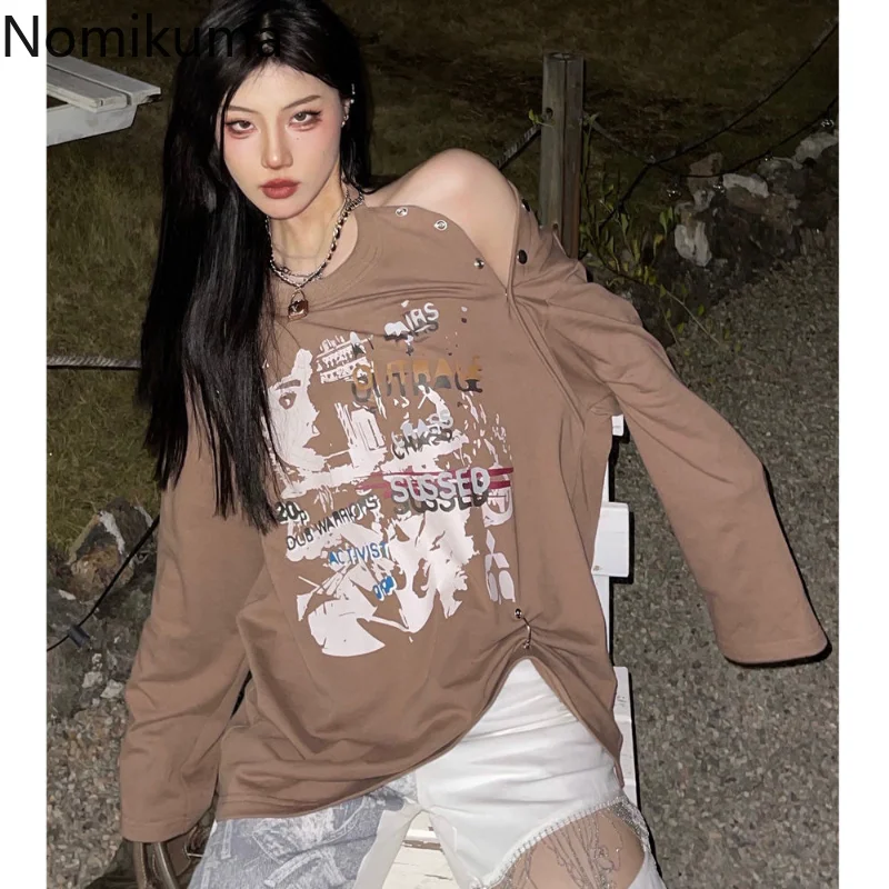 Nomikuma Hoodies Women Spring Autumn Off Shoulder Letter Print Loose Sudadera Mujer Retro Street Punk Style Hooded Sweatshirts
Nomikuma Hoodies Women Spring Autumn Off Shoulder Letter Print Loose Sudadera Mujer Retro Street Punk Style Hooded Sweatshirts