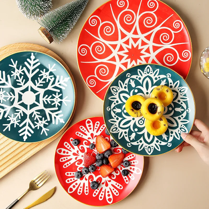 Home ceramic dish creative ins net red plate Nordic glazed under the new dishes of steak
Home ceramic dish creative ins net red plate Nordic glazed under the new dishes of steak