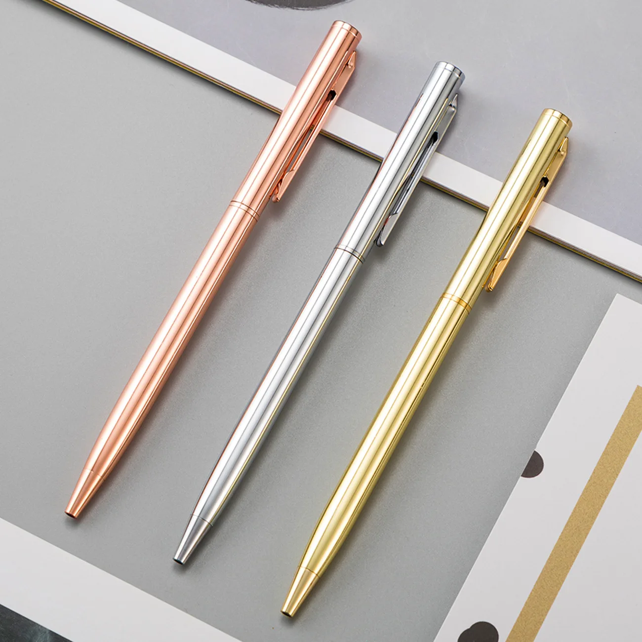 10Pcs/Lot Metallic Retractable Ballpoint Pens Rose Gold Smooth Writing Nice Gift For Wedding Business Office Students Teachers
10Pcs/Lot Metallic Retractable Ballpoint Pens Rose Gold Smooth Writing Nice Gift For Wedding Business Office Students Teachers