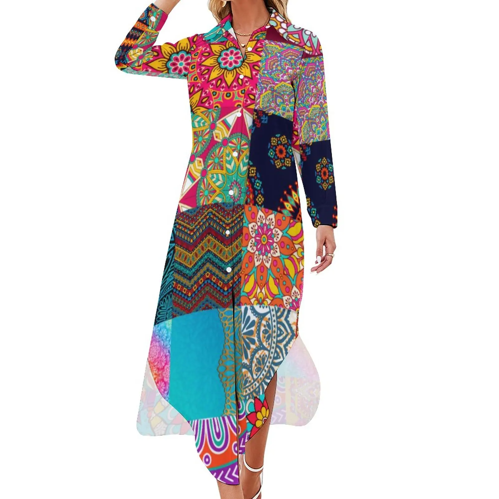 African Print Chiffon Dress Patchwork Colorful Vintage Dresses Ladies Long Sleeve Street Fashion V Neck Oversize Casual Dress
African Print Chiffon Dress Patchwork Colorful Vintage Dresses Ladies Long Sleeve Street Fashion V Neck Oversize Casual Dress