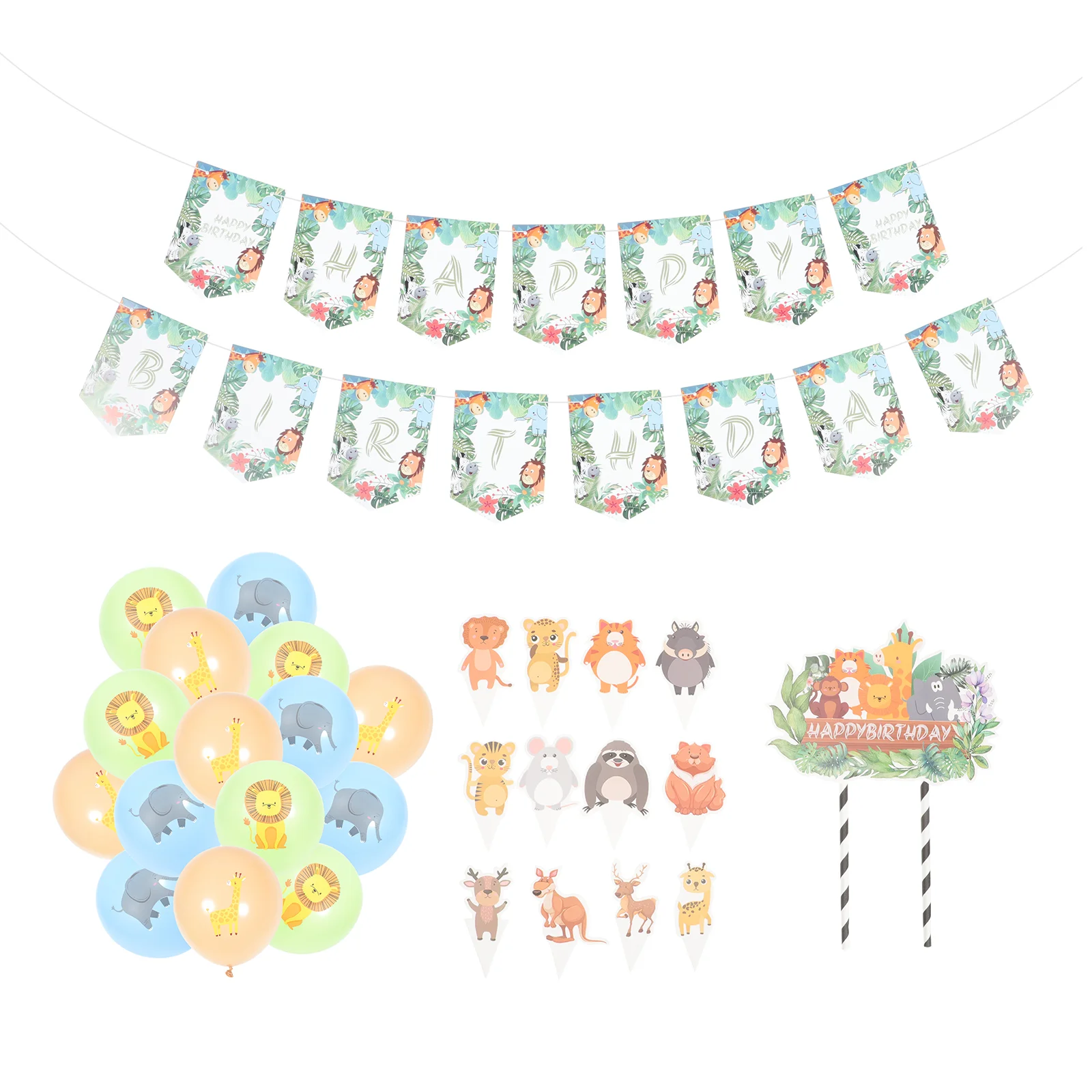 1 Set Jungle Themed Balloons Banners Kit Party Balloon Banner Cake Pick Ornament Kit
1 Set Jungle Themed Balloons Banners Kit Party Balloon Banner Cake Pick Ornament Kit