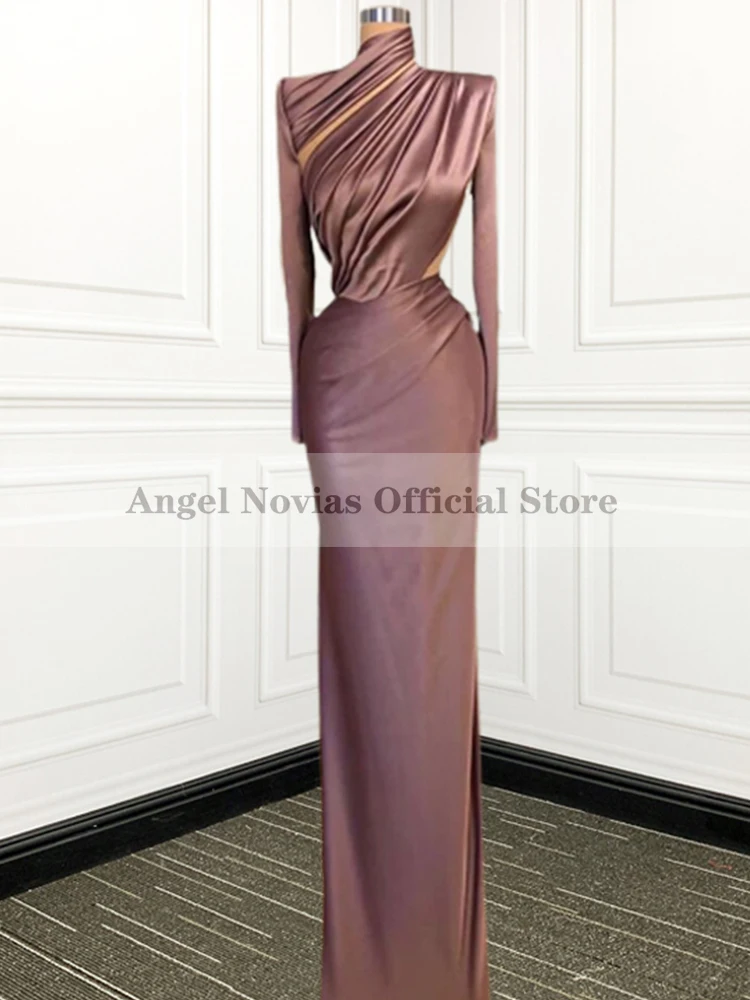 Long Sleeves High Neck Brown Satin Arabic Evening Dress kaftan Dubai Robe De Soiree Long Prom Party Dress
Long Sleeves High Neck Brown Satin Arabic Evening Dress kaftan Dubai Robe De Soiree Long Prom Party Dress