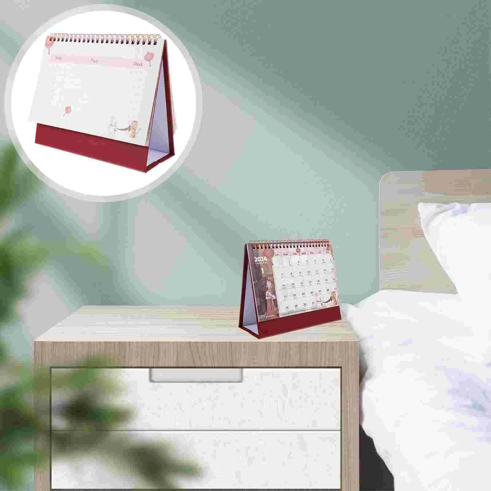 

2024 Calendar Adornment Time Schedule Office Decore Cherry Blossoms Planning Desk Paper Stylish Calendars Desktop Advent