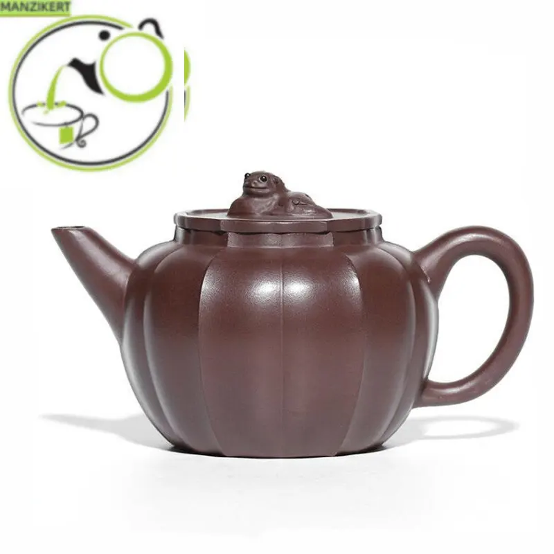 

180ml Yixing Authentic Purple Clay Teapots Famous Artists Handmade Tea Pot Raw Ore Purple Zhu Mud Kettle Chinese Zisha Tea Set
