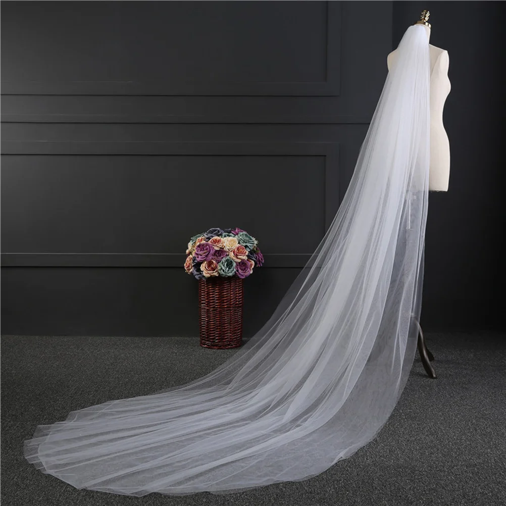 Long Wedding Veil Single Layer Tulle Cathedral Chapel Floor Veils with Hair Side Comb for Bride (White)
Long Wedding Veil Single Layer Tulle Cathedral Chapel Floor Veils with Hair Side Comb for Bride (White)
