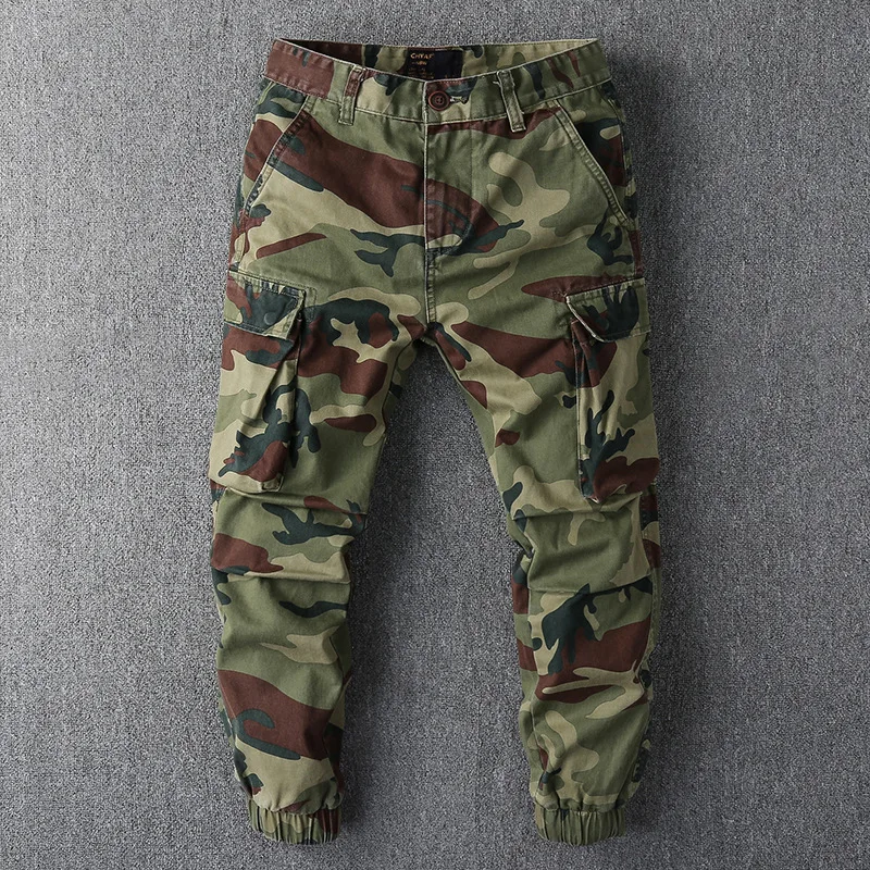 Men's Tactical Camo Trousers Autumn New Casual Cargo Pants Cotton Outdoor Hiking Pants Fashion Spring Street Wear
Men's Tactical Camo Trousers Autumn New Casual Cargo Pants Cotton Outdoor Hiking Pants Fashion Spring Street Wear