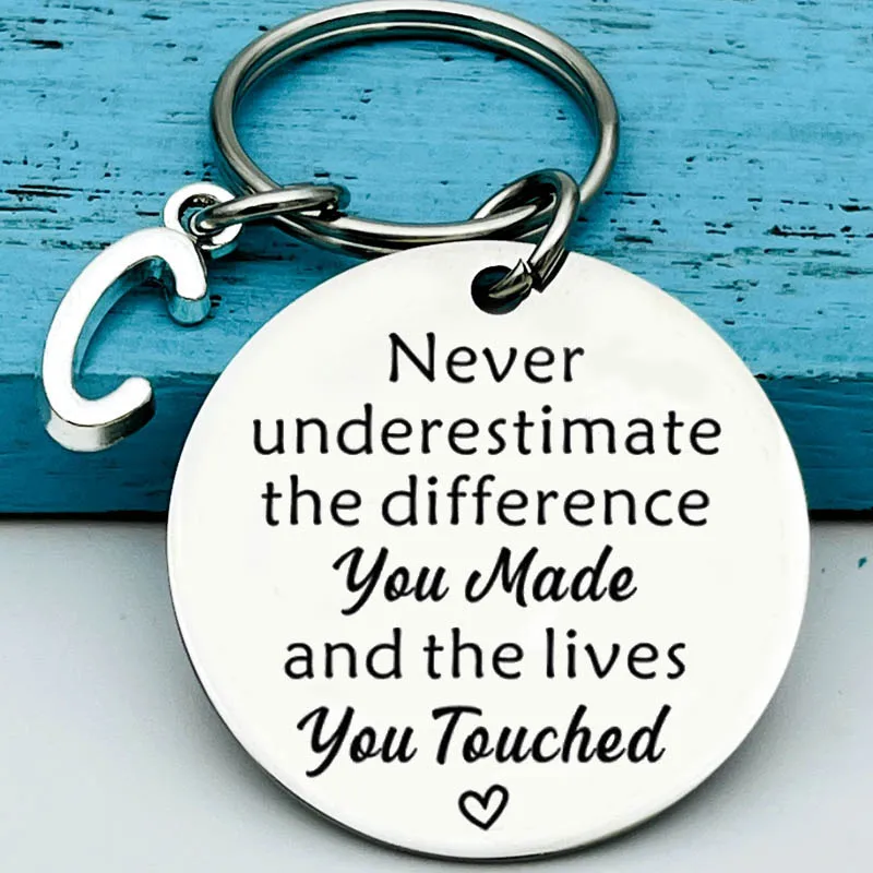Never Underestimate The Difference You Made and The Lives You Touched Keychain,Thank You Gift,Inspirational Key Chain for Women
Never Underestimate The Difference You Made and The Lives You Touched Keychain,Thank You Gift,Inspirational Key Chain for Women