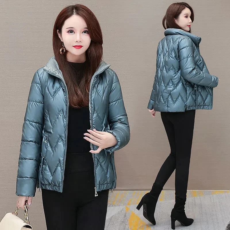 2023 Winter New Glossy Cotton Jacket Women's Warm Loose Stand collar Jackets Short Parkas Outwear Casual Female Basic Coat Tops
2023 Winter New Glossy Cotton Jacket Women's Warm Loose Stand collar Jackets Short Parkas Outwear Casual Female Basic Coat Tops