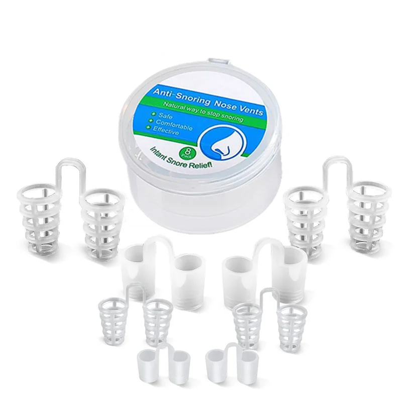 8PCS Anti Snoring Breathe Easy Sleep Anti Snore Nose Clip Snore Stopper Aid Nasal Dilators Device Sleeping Aid Tool Health Care 
8PCS Anti Snoring Breathe Easy Sleep Anti Snore Nose Clip Snore Stopper Aid Nasal Dilators Device Sleeping Aid Tool Health Care
