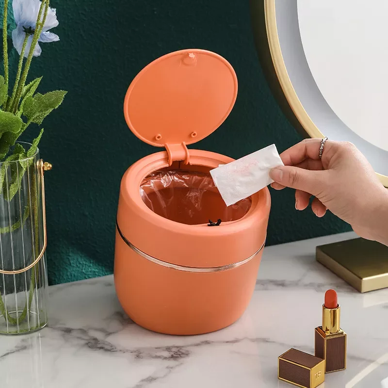 Desktop Trash Can Household Press-type with Lid Debris Bucket Dressing Table Storage Bucket Office Storage Paper Basket
Desktop Trash Can Household Press-type with Lid Debris Bucket Dressing Table Storage Bucket Office Storage Paper Basket