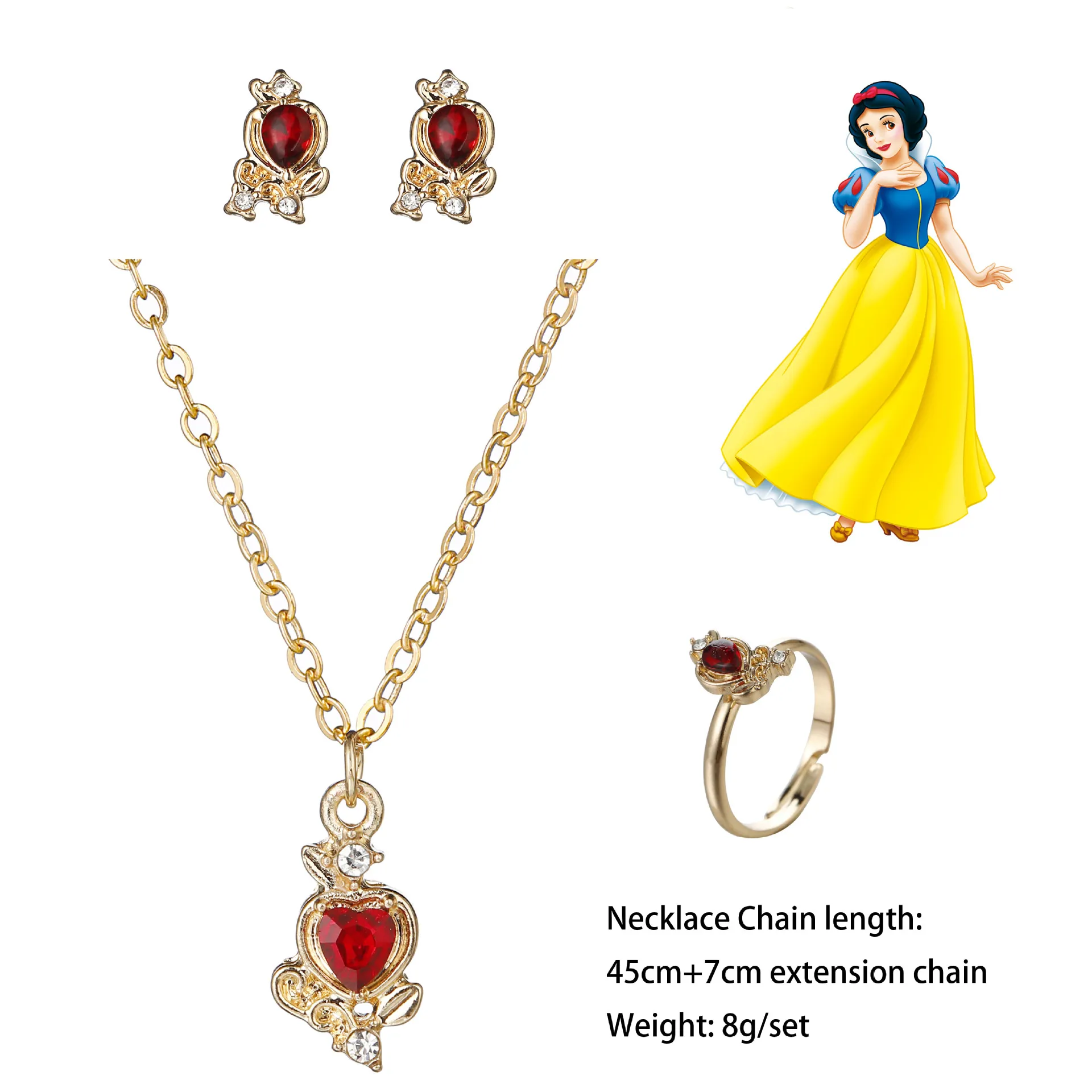 3pcs/set Disney Diamond Necklace Earrings Set Mermaid Cinderella Fairy Tale Themes Jewelry for Women Fashion Ring Girls Gifts
3pcs/set Disney Diamond Necklace Earrings Set Mermaid Cinderella Fairy Tale Themes Jewelry for Women Fashion Ring Girls Gifts