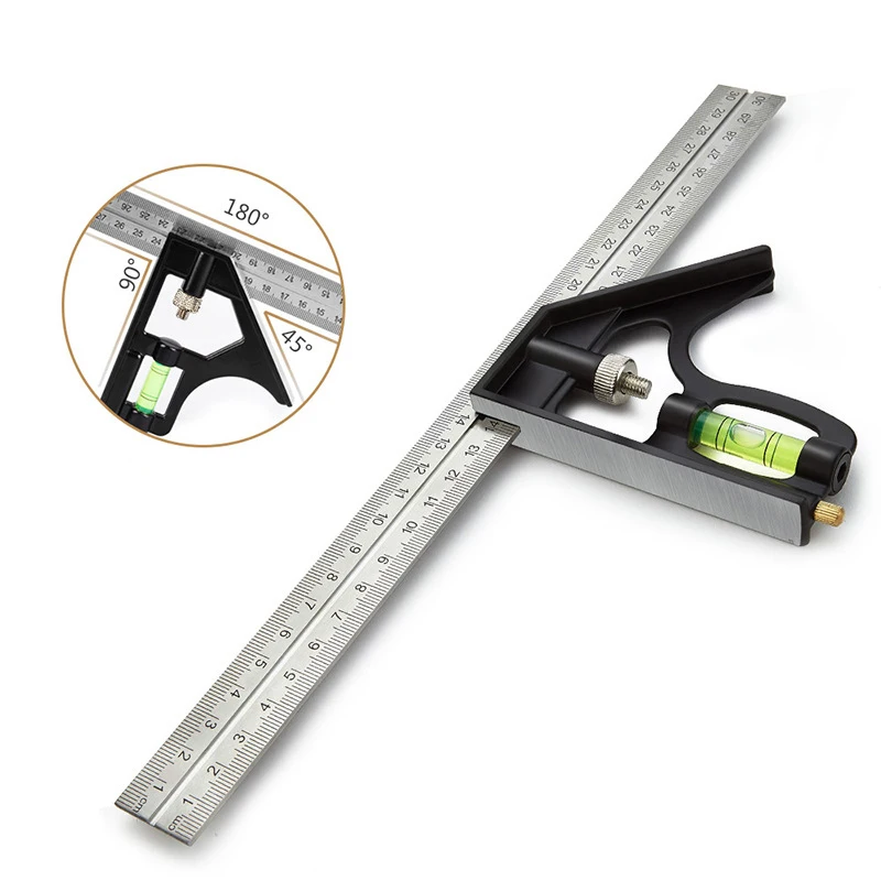 Angle Square Measuring Tools Set Precise Stainless Steel Aluminium Durable Adjustable Combination Spirit Level 12" 300mm
Angle Square Measuring Tools Set Precise Stainless Steel Aluminium Durable Adjustable Combination Spirit Level 12" 300mm