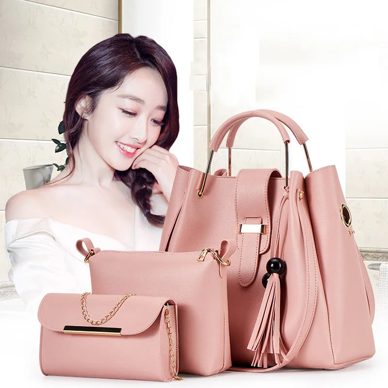 3pcs Women Handbag Set Bolsa Feminina PU Leather Fashion Designer Luxury Crossbody Shoulder Bag Ladies Hand Bags Pink
3pcs Women Handbag Set Bolsa Feminina PU Leather Fashion Designer Luxury Crossbody Shoulder Bag Ladies Hand Bags Pink
