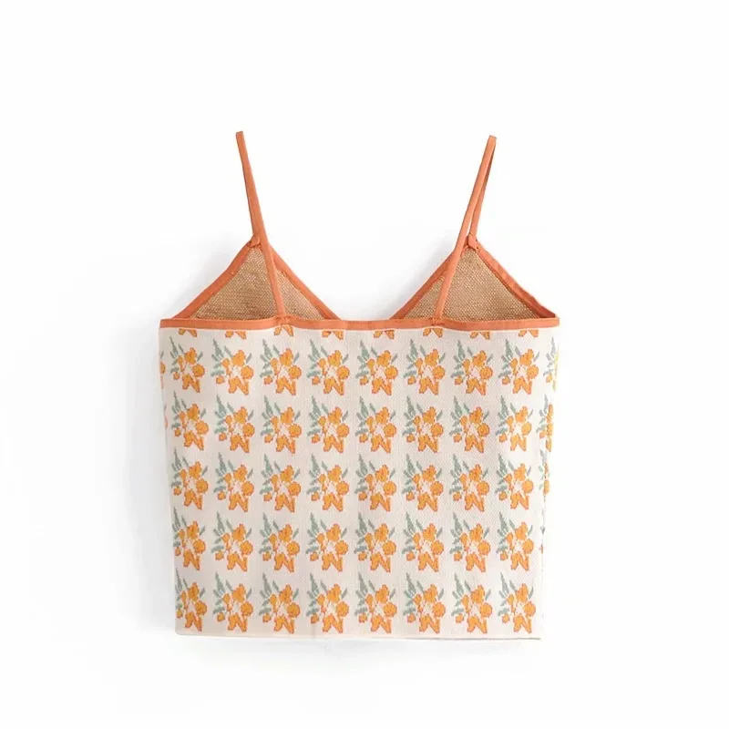 Women's Knitted Top 2023 Fall Summer New Fashion Floral All-match Camisole Korean Style Y2k Mujer Female Sleevess Short Camisole
Women's Knitted Top 2023 Fall Summer New Fashion Floral All-match Camisole Korean Style Y2k Mujer Female Sleevess Short Camisole